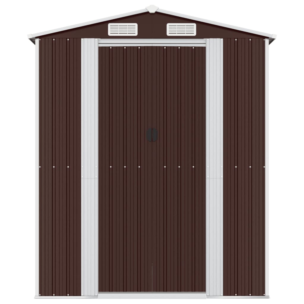 vidaXL Garden Shed Dark Brown 192x855x223 cm Galvanised Steel