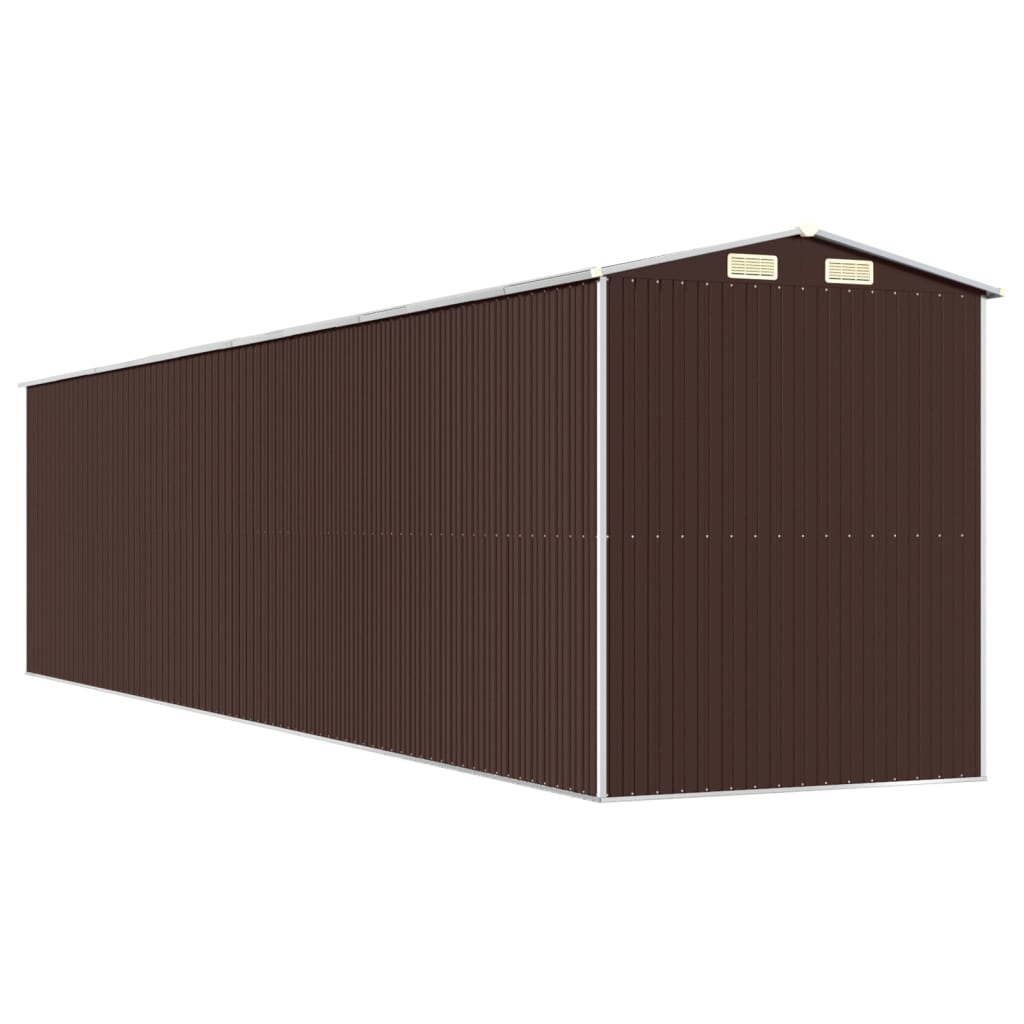 vidaXL Garden Shed Dark Brown 192x855x223 cm Galvanised Steel