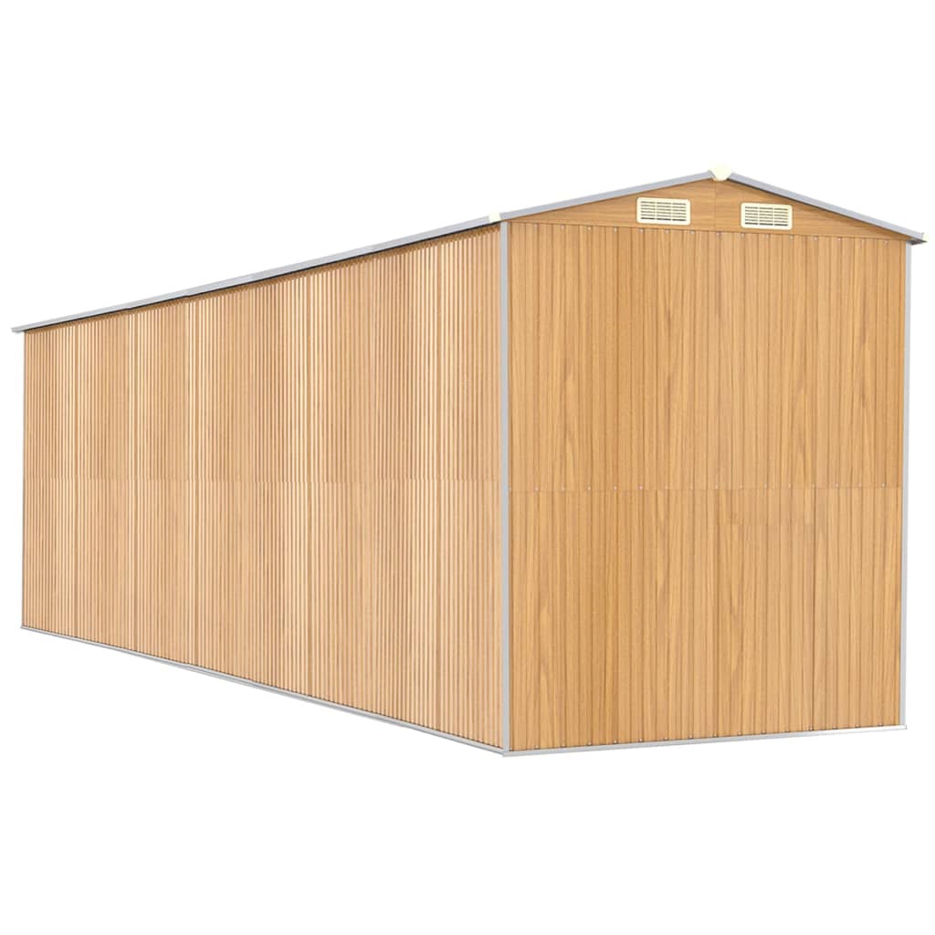 vidaXL Garden Shed Light Brown 192x689x223 cm Galvanised Steel