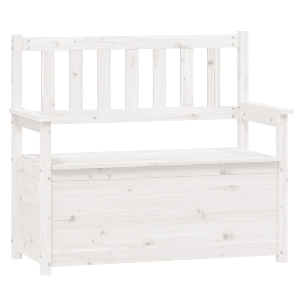 vidaXL Bench White 112.5x51.5x96.5 cm Solid Wood Pine