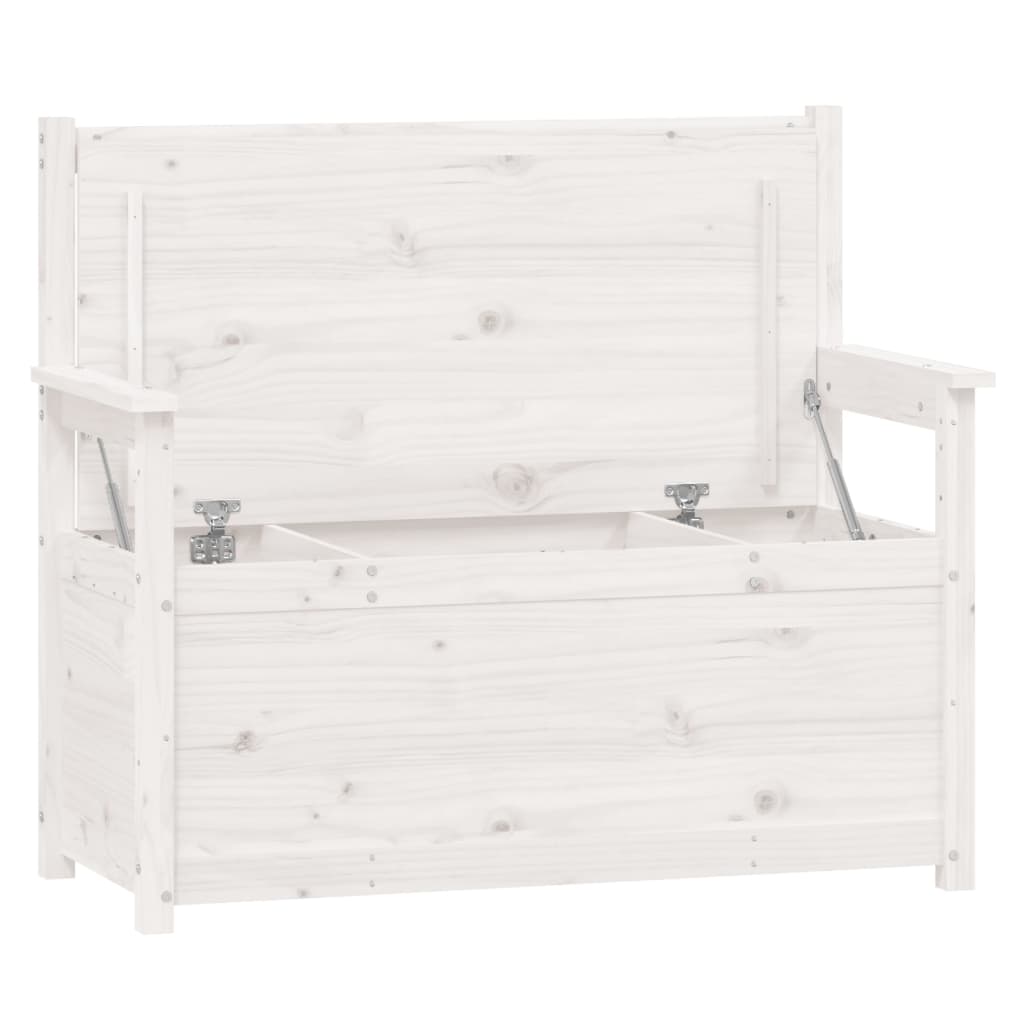 vidaXL Bench White 112.5x51.5x96.5 cm Solid Wood Pine