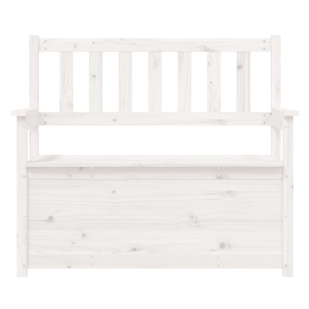 vidaXL Bench White 112.5x51.5x96.5 cm Solid Wood Pine
