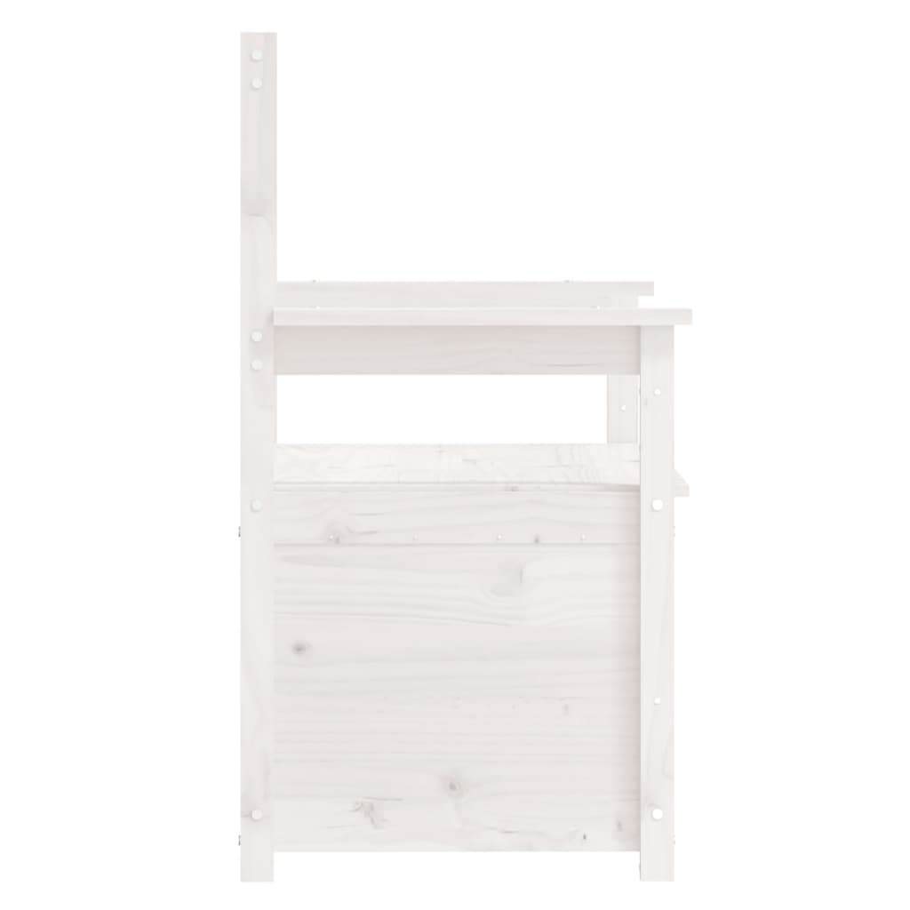 vidaXL Bench White 112.5x51.5x96.5 cm Solid Wood Pine