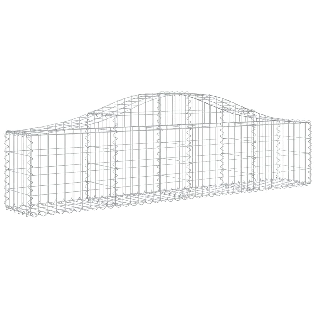 vidaXL Arched Gabion Basket 200x30x40/60 cm Galvanised Iron