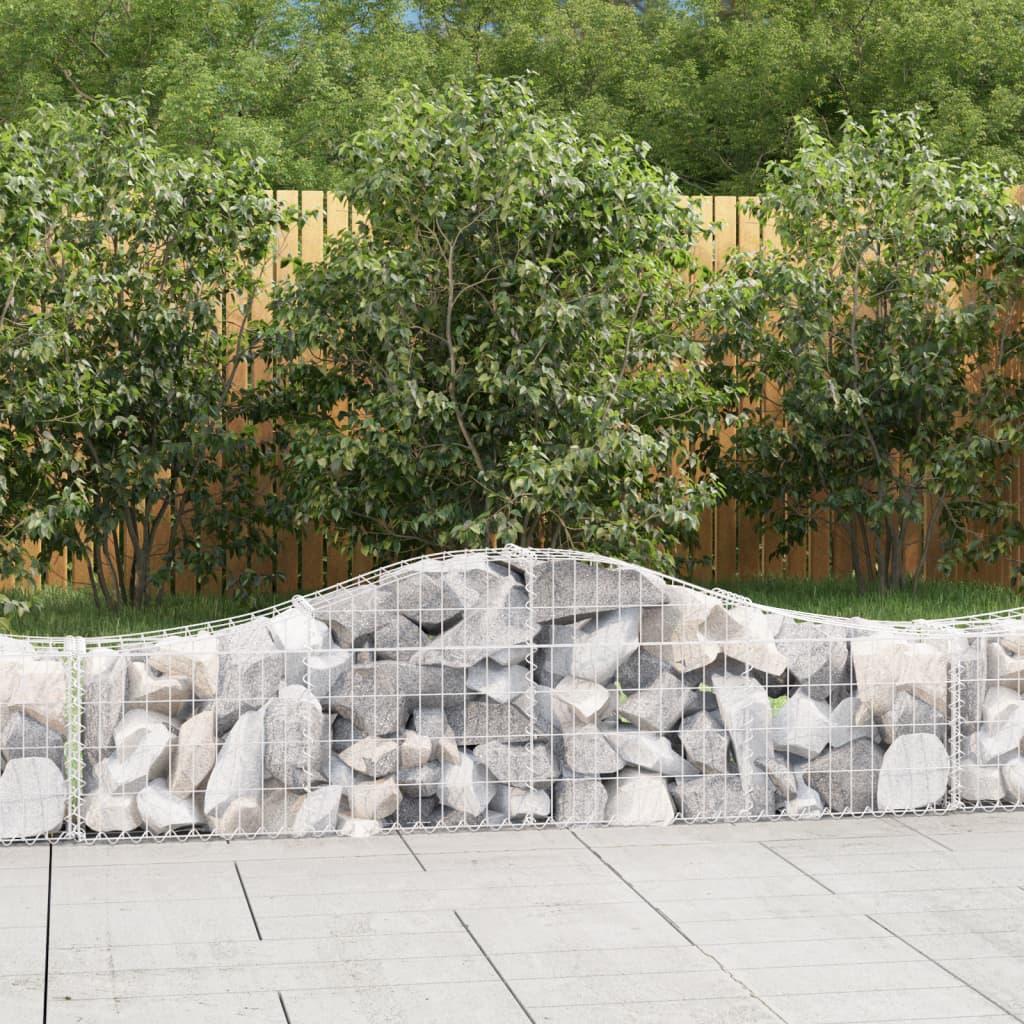 vidaXL Arched Gabion Basket 200x30x40/60 cm Galvanised Iron