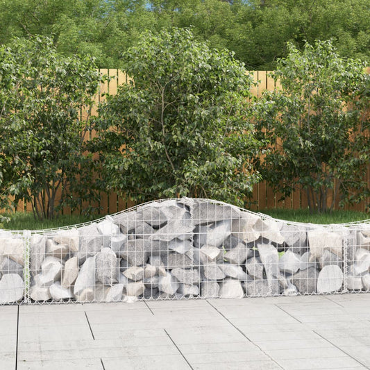 vidaXL Arched Gabion Basket 200x30x40/60 cm Galvanised Iron