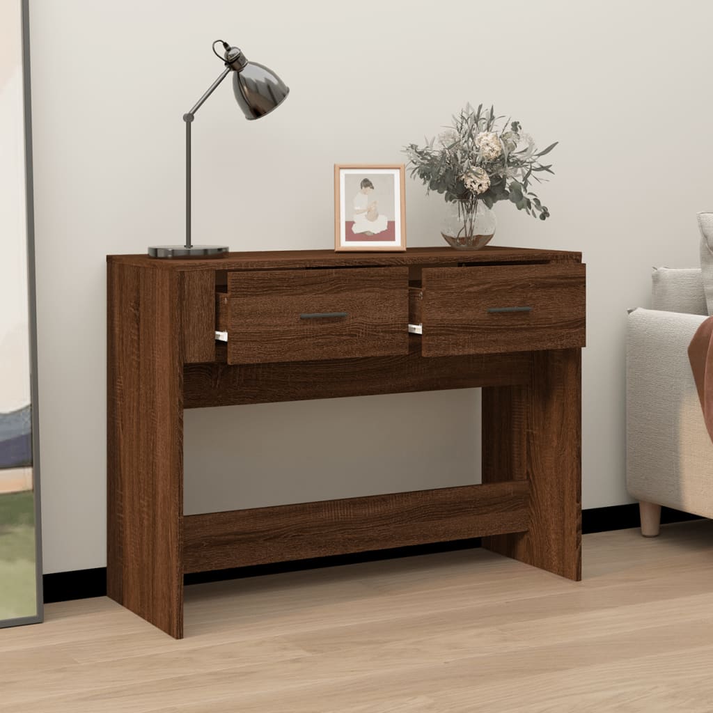 vidaXL Console Table Brown Oak 100x39x75 cm Engineered Wood