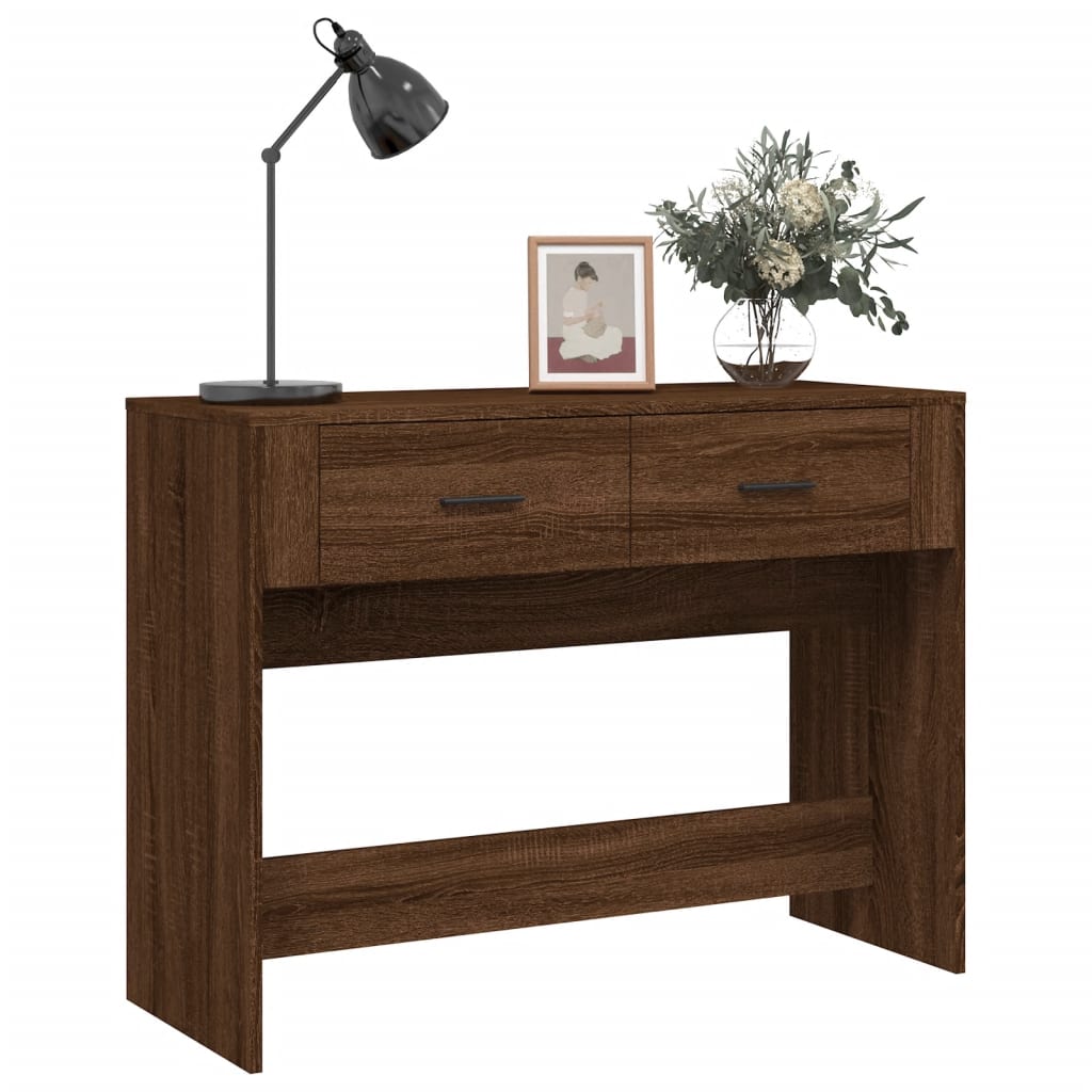vidaXL Console Table Brown Oak 100x39x75 cm Engineered Wood