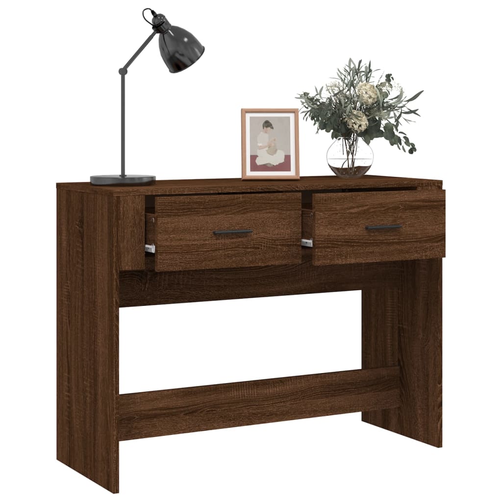vidaXL Console Table Brown Oak 100x39x75 cm Engineered Wood