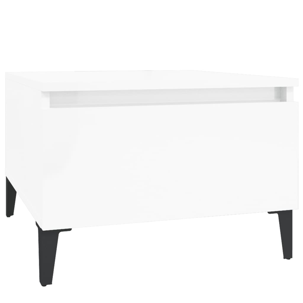 vidaXL Side Table High Gloss White 50x46x35 cm Engineered Wood