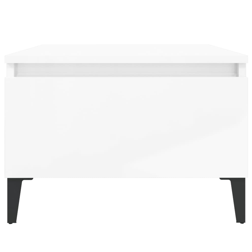vidaXL Side Table High Gloss White 50x46x35 cm Engineered Wood