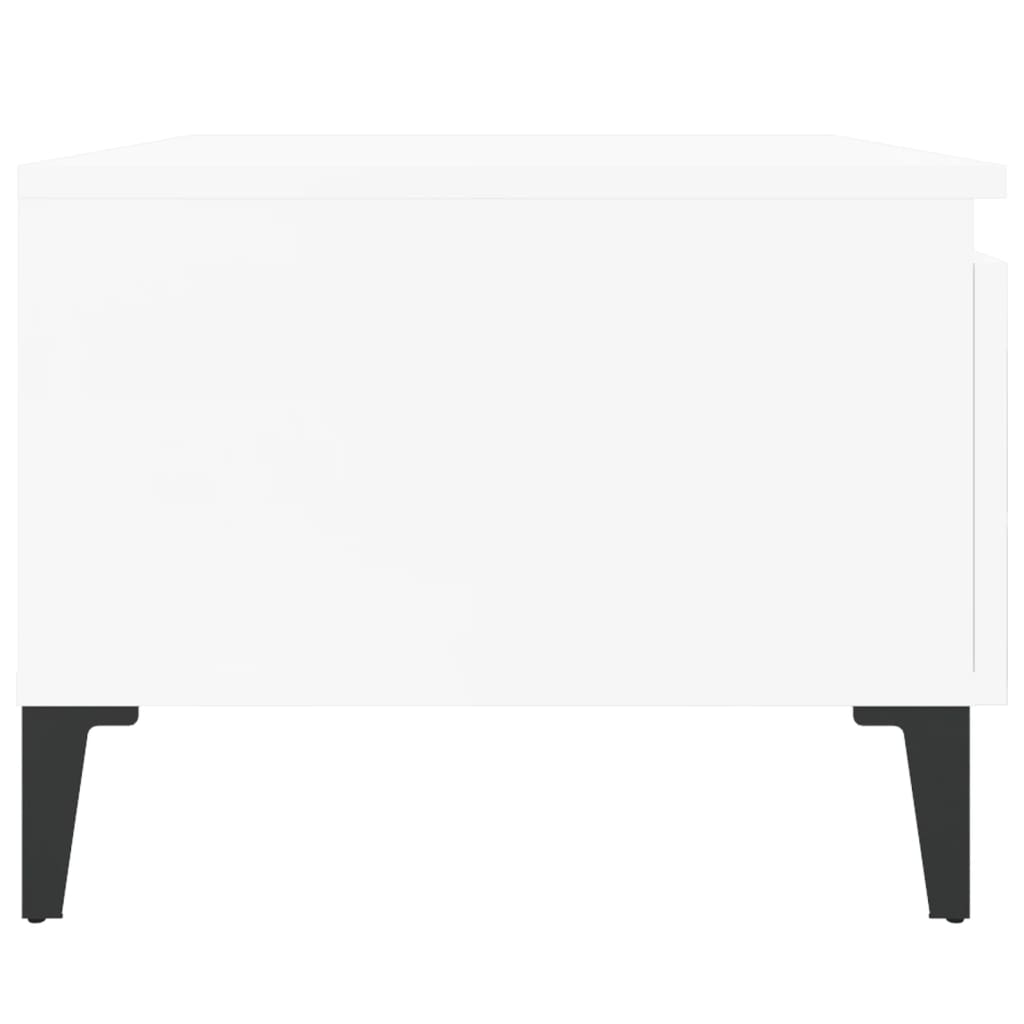 vidaXL Side Table High Gloss White 50x46x35 cm Engineered Wood
