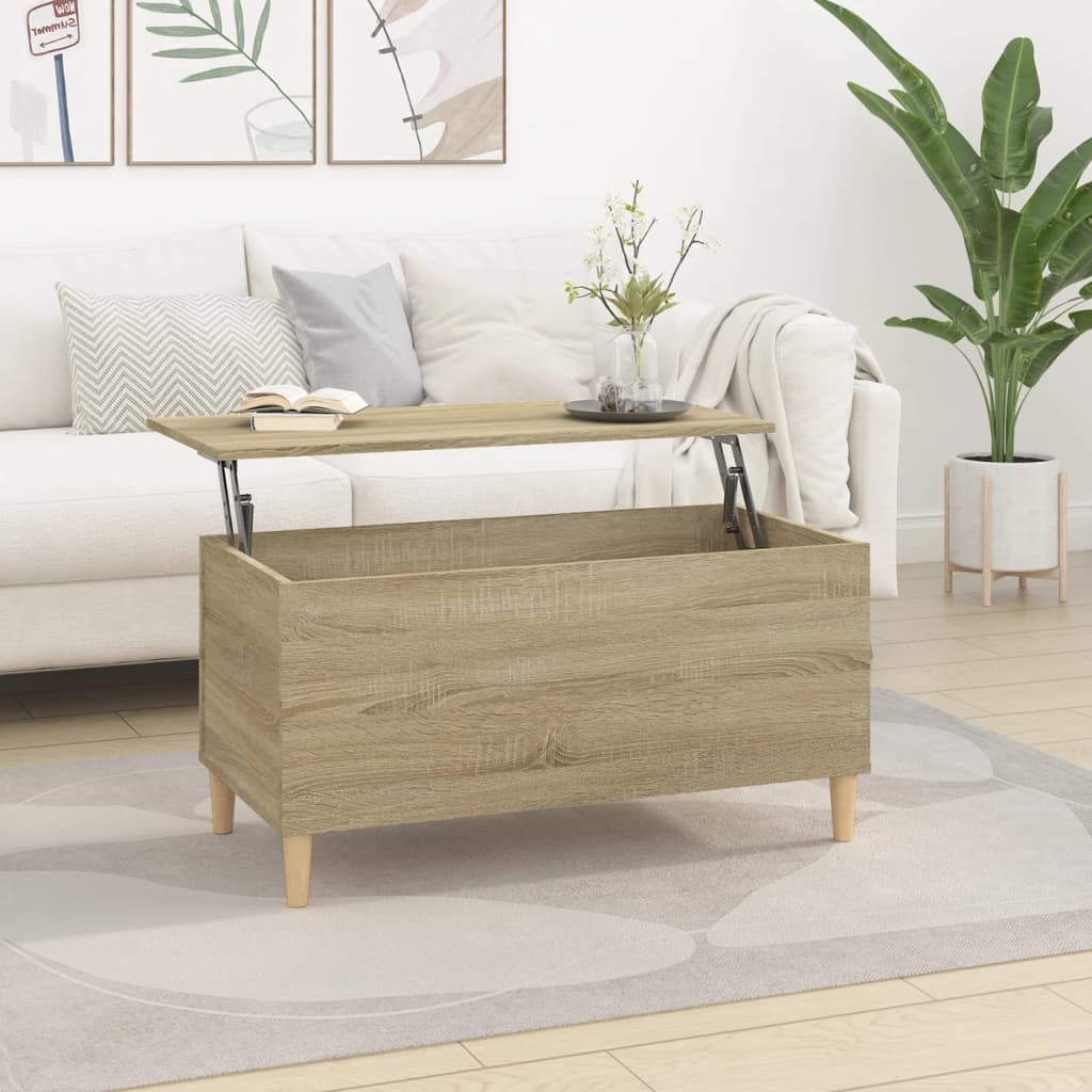 vidaXL Coffee Table Sonoma Oak 90x44.5x45 cm Engineered Wood
