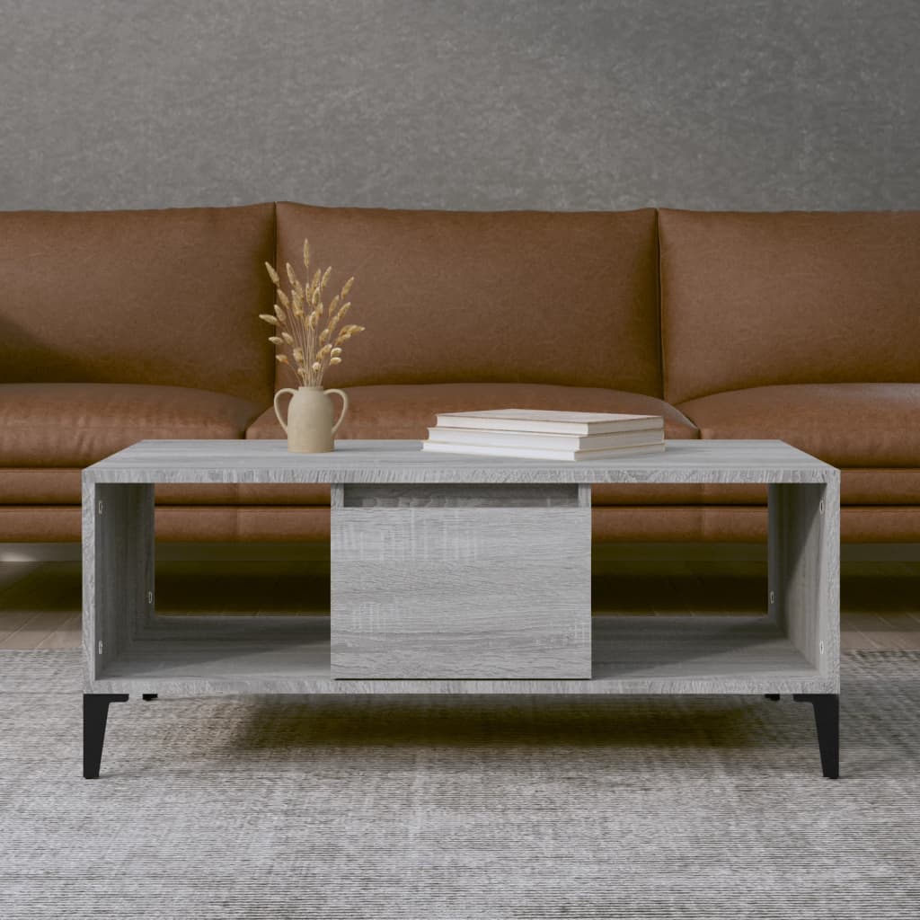 vidaXL Coffee Table Grey Sonoma 90x50x36.5 cm Engineered Wood