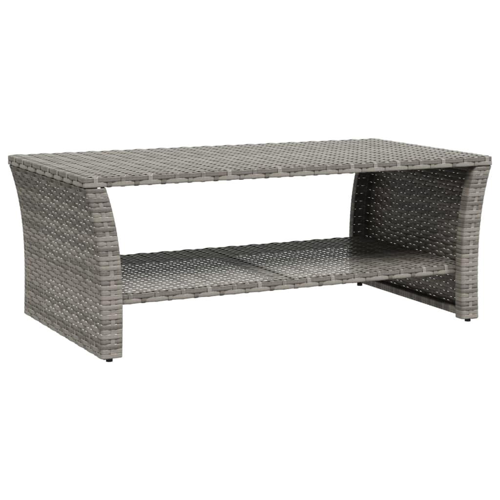 vidaXL Coffee Table Grey 100x50x40 cm Poly Rattan