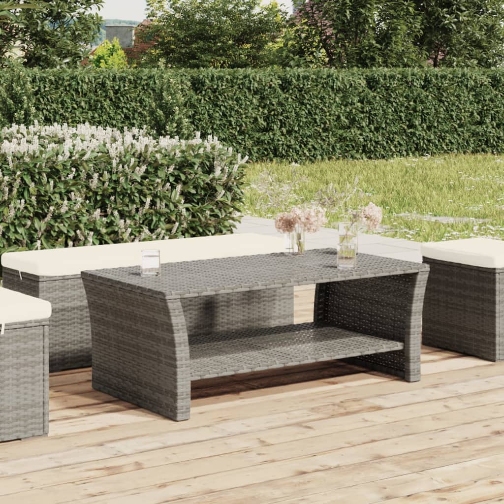 vidaXL Coffee Table Grey 100x50x40 cm Poly Rattan