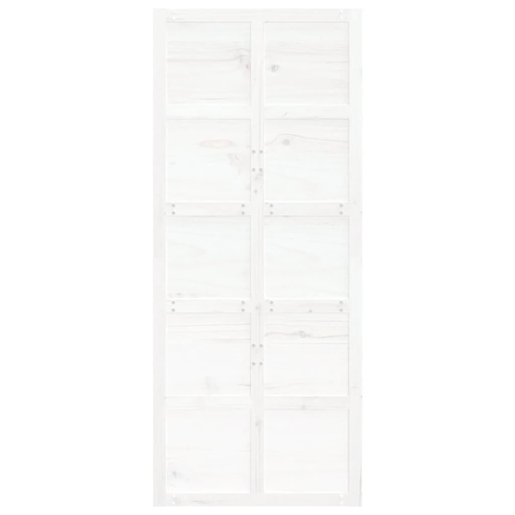 vidaXL Barn Door White 90x1.8x214 cm Solid Wood Pine