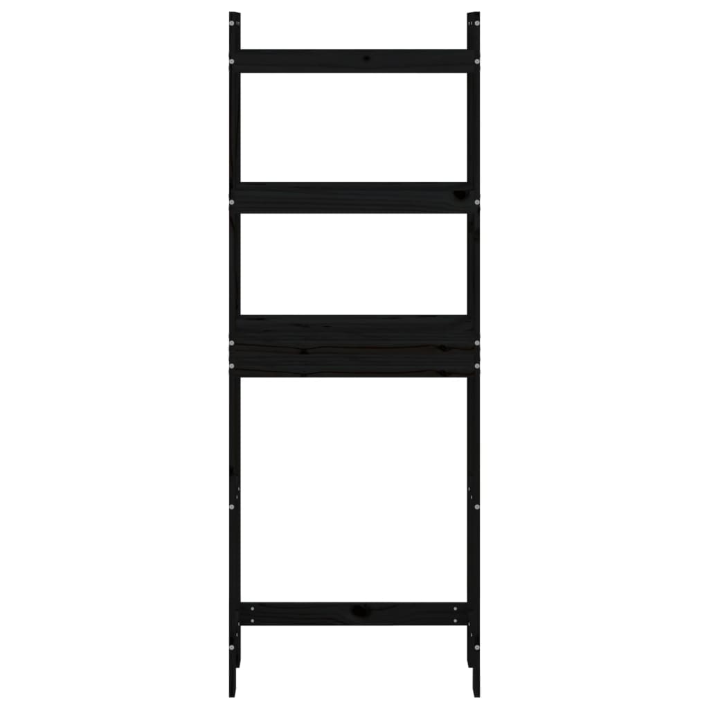 vidaXL Toilet Rack Black 63x26x171 cm Solid Wood Pine