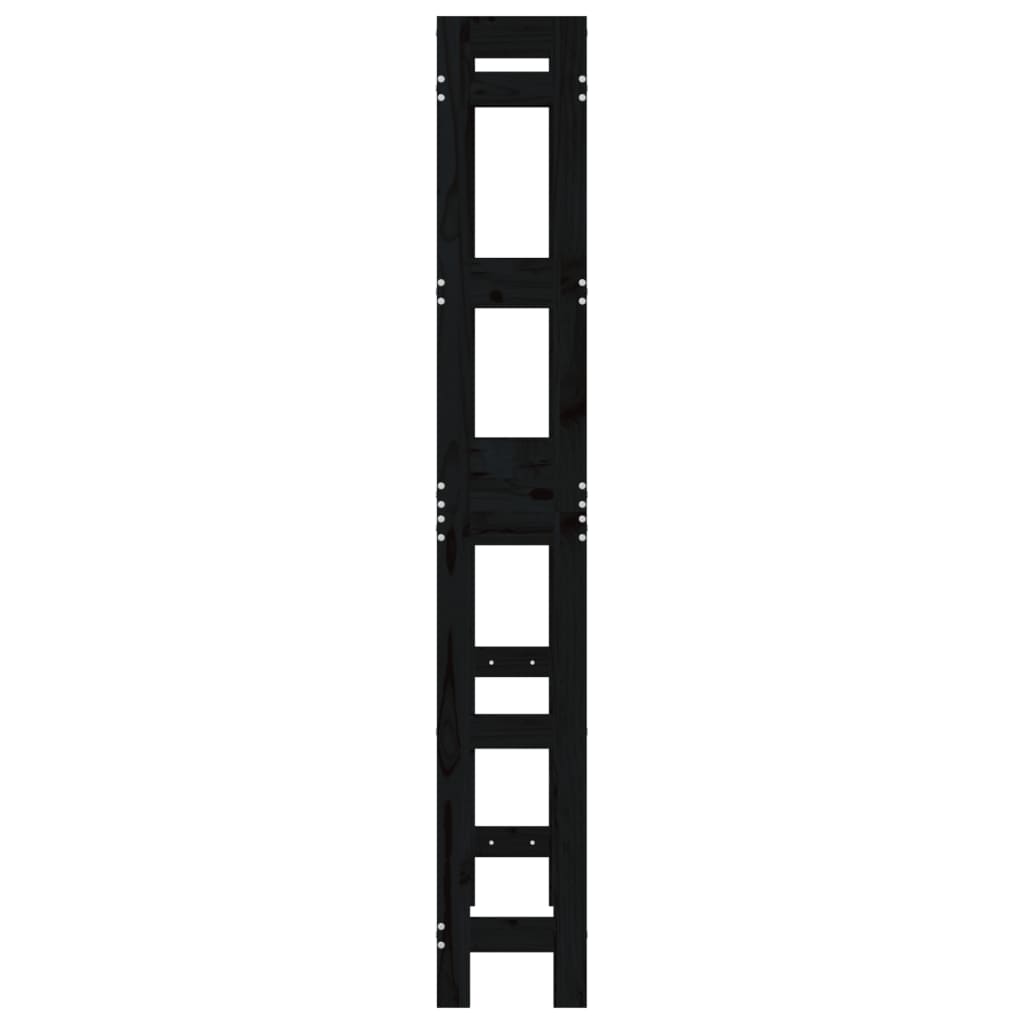 vidaXL Toilet Rack Black 63x26x171 cm Solid Wood Pine