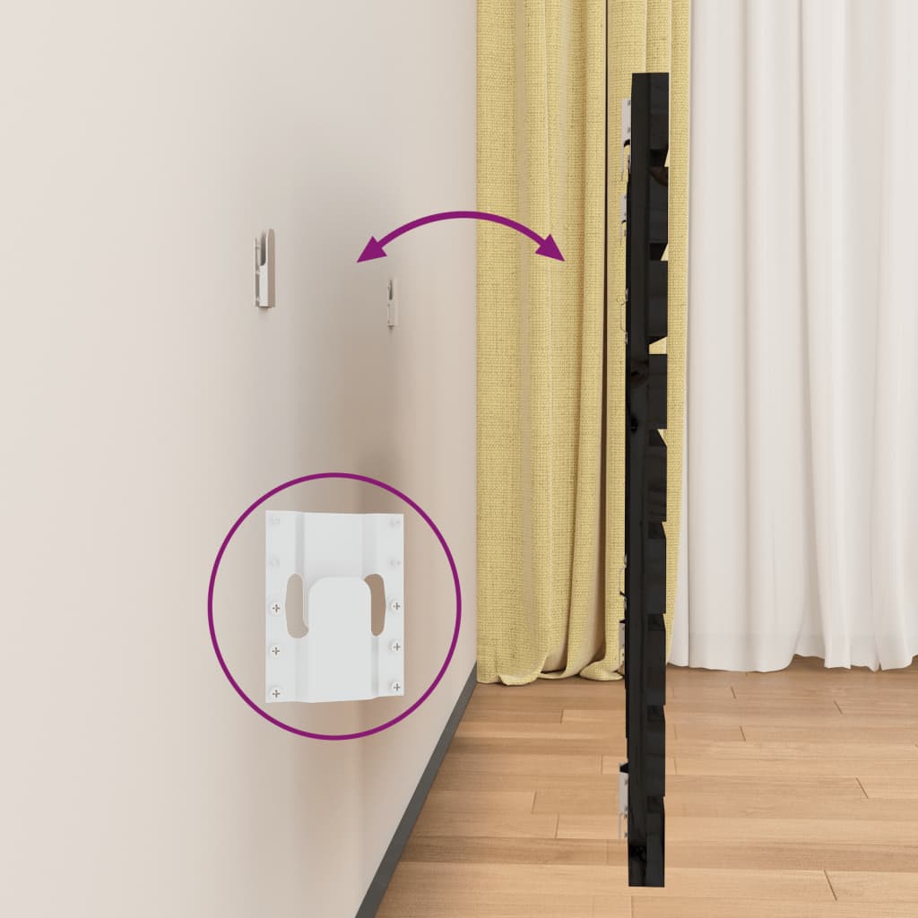 vidaXL Wall Headboard Black 96 cm Solid Wood Pine