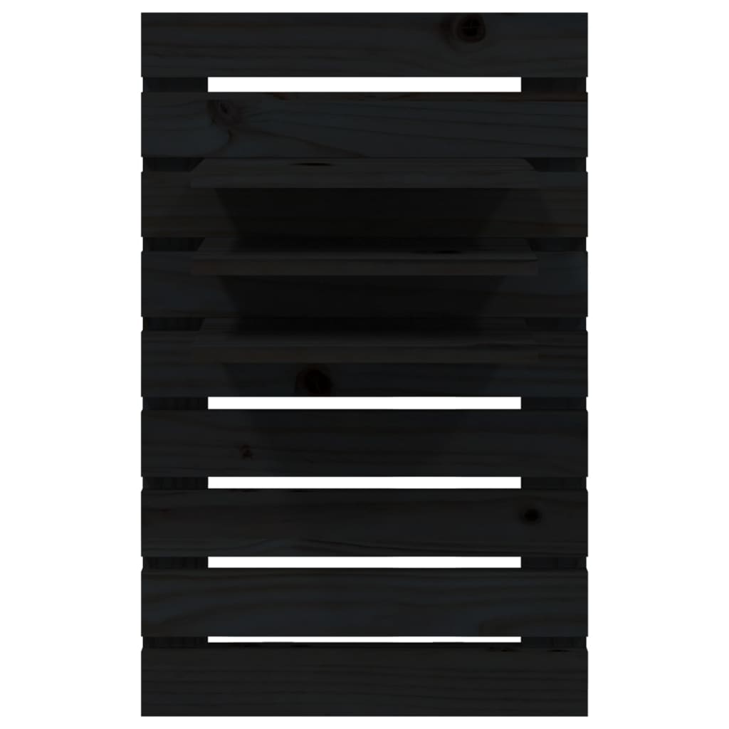 vidaXL Wall-mounted Bedside Shelves 2 pcs Black Solid Wood Pine