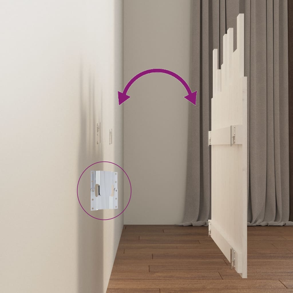 vidaXL Wall Headboard White 95.5 cm Solid Wood Pine