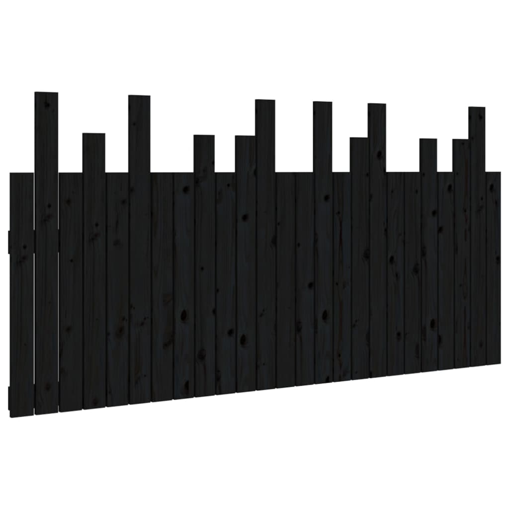 vidaXL Wall Headboard Black 159.5 cm Solid Wood Pine