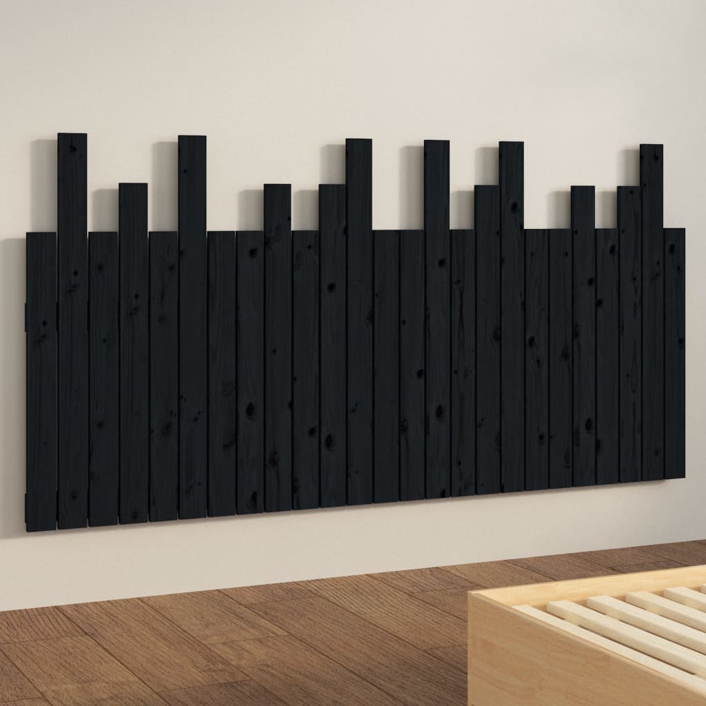 vidaXL Wall Headboard Black 159.5 cm Solid Wood Pine