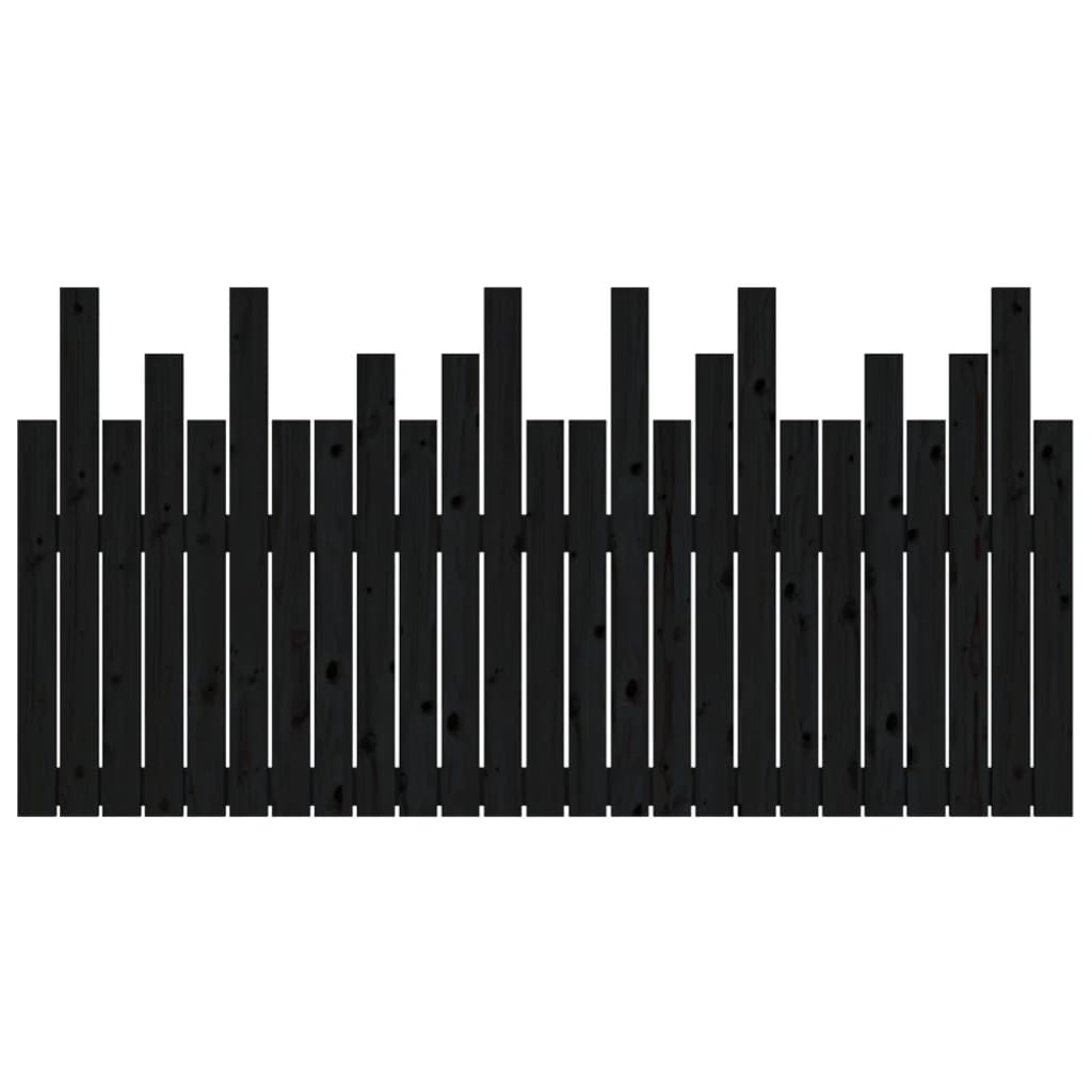 vidaXL Wall Headboard Black 159.5 cm Solid Wood Pine