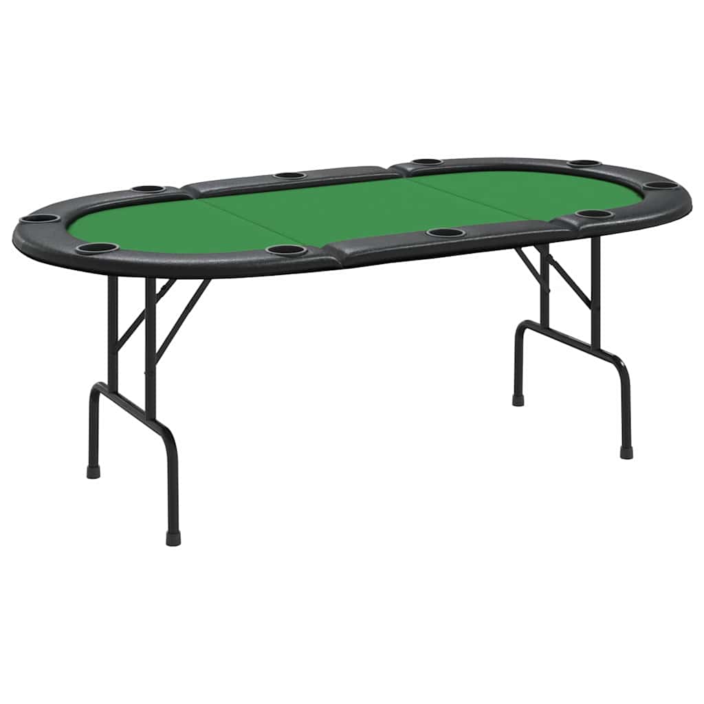 vidaXL 10-Player Folding Poker Table Green 207x106x76 cm