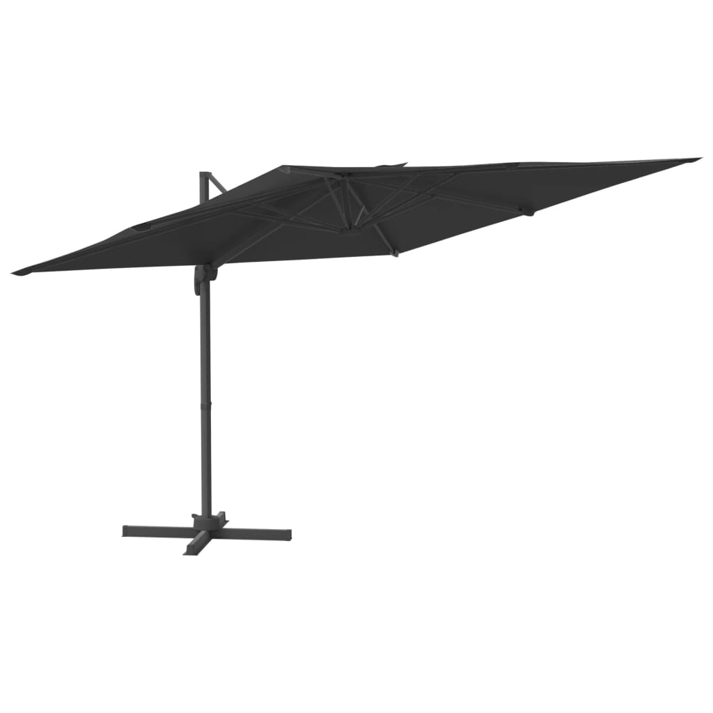 vidaXL Cantilever Garden Parasol with Aluminium Pole Black 300x300 cm