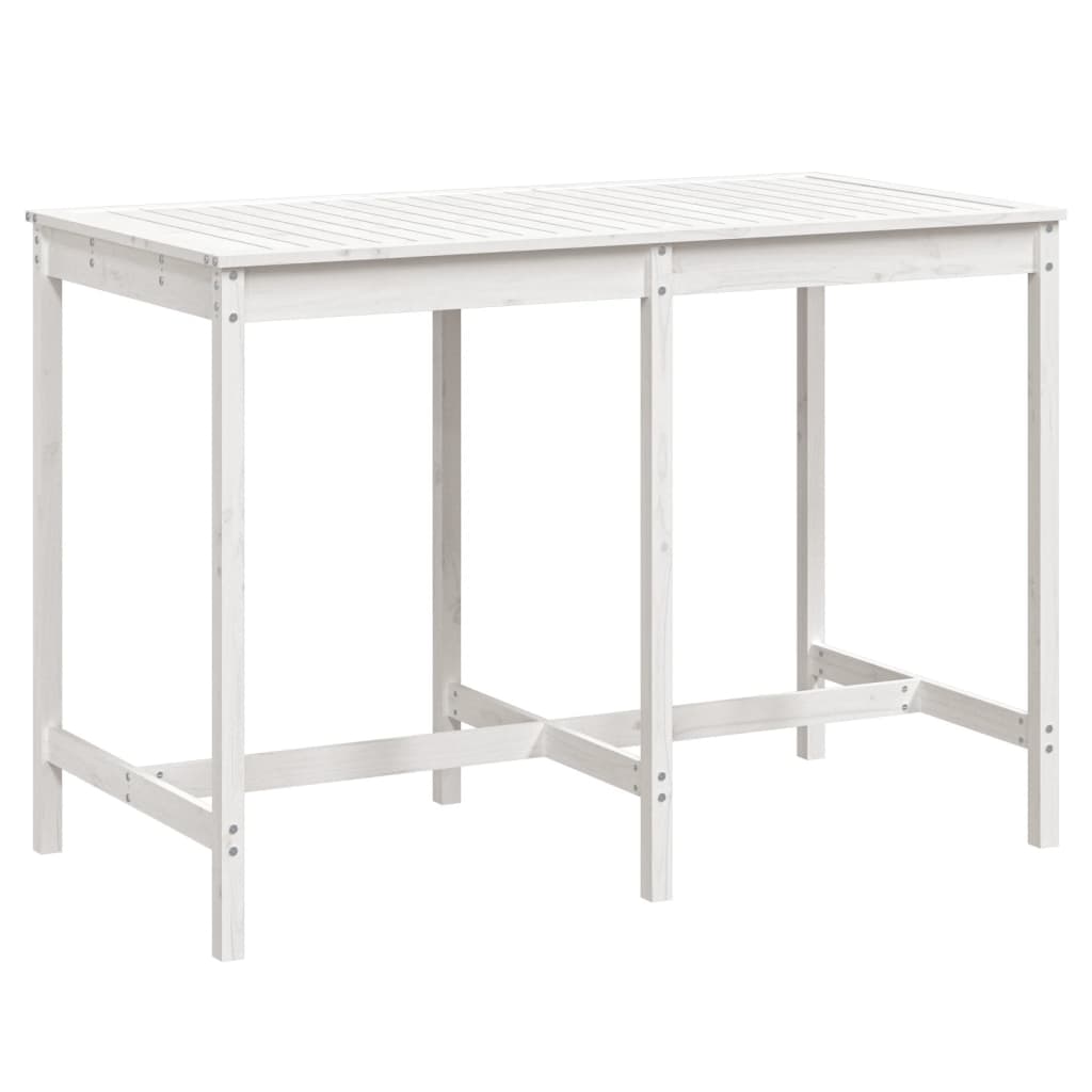 vidaXL Garden Table White 159.5x82.5x110 cm Solid Wood Pine