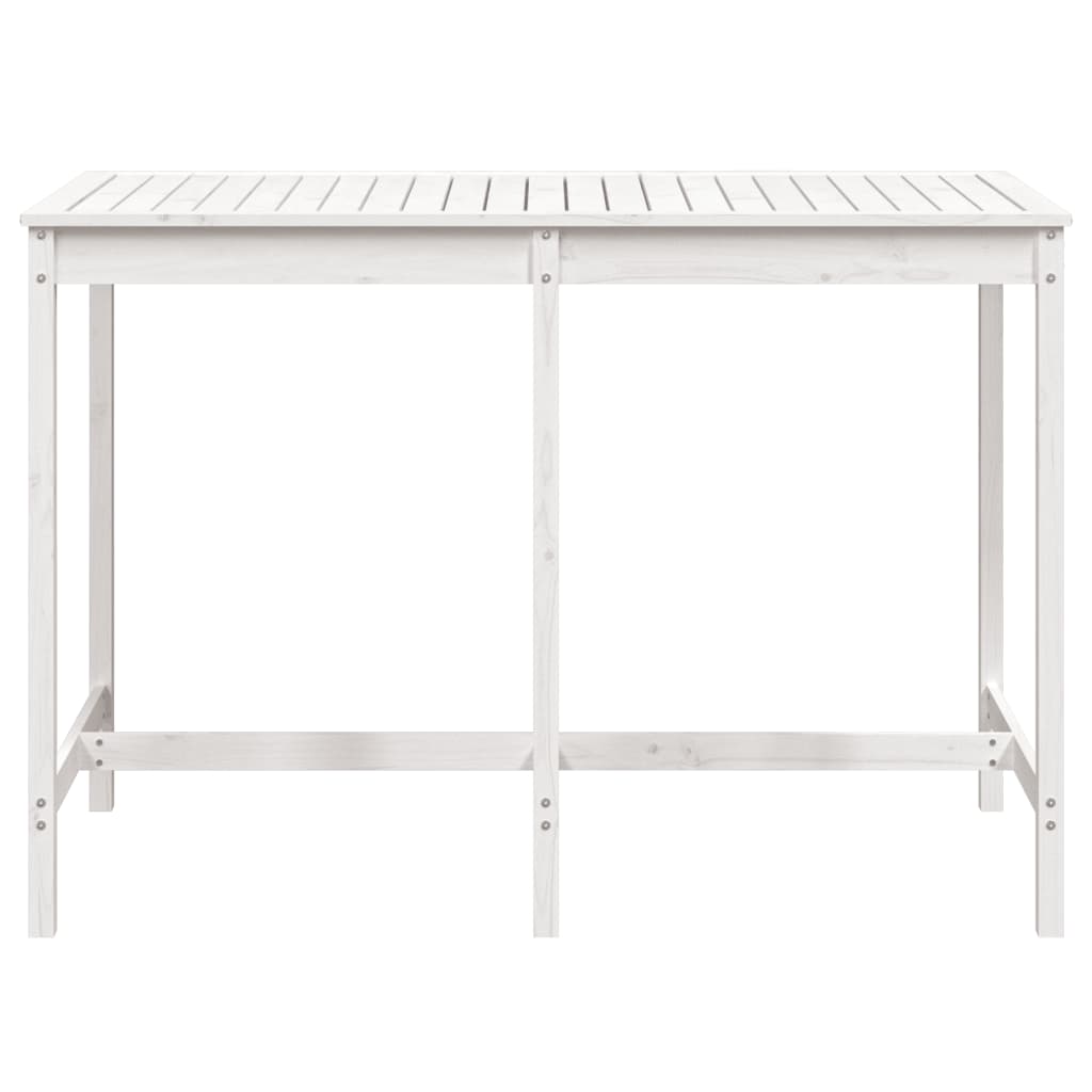 vidaXL Garden Table White 159.5x82.5x110 cm Solid Wood Pine