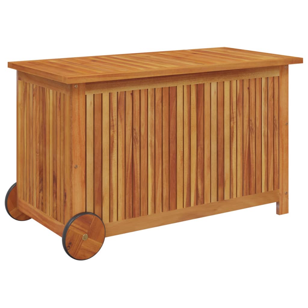 vidaXL Garden Storage Box with Wheels 90x50x58 cm Solid Wood Acacia