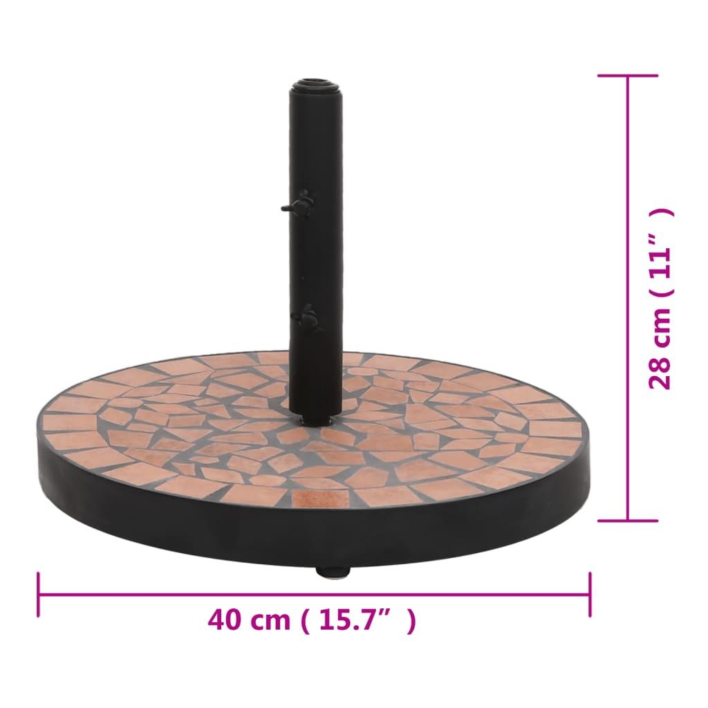 vidaXL Parasol Base Terracotta Round 12 kg
