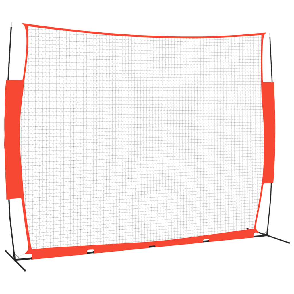 vidaXL Portable Baseball Net Red and Black 369x107x271 cm Steel and Polyester
