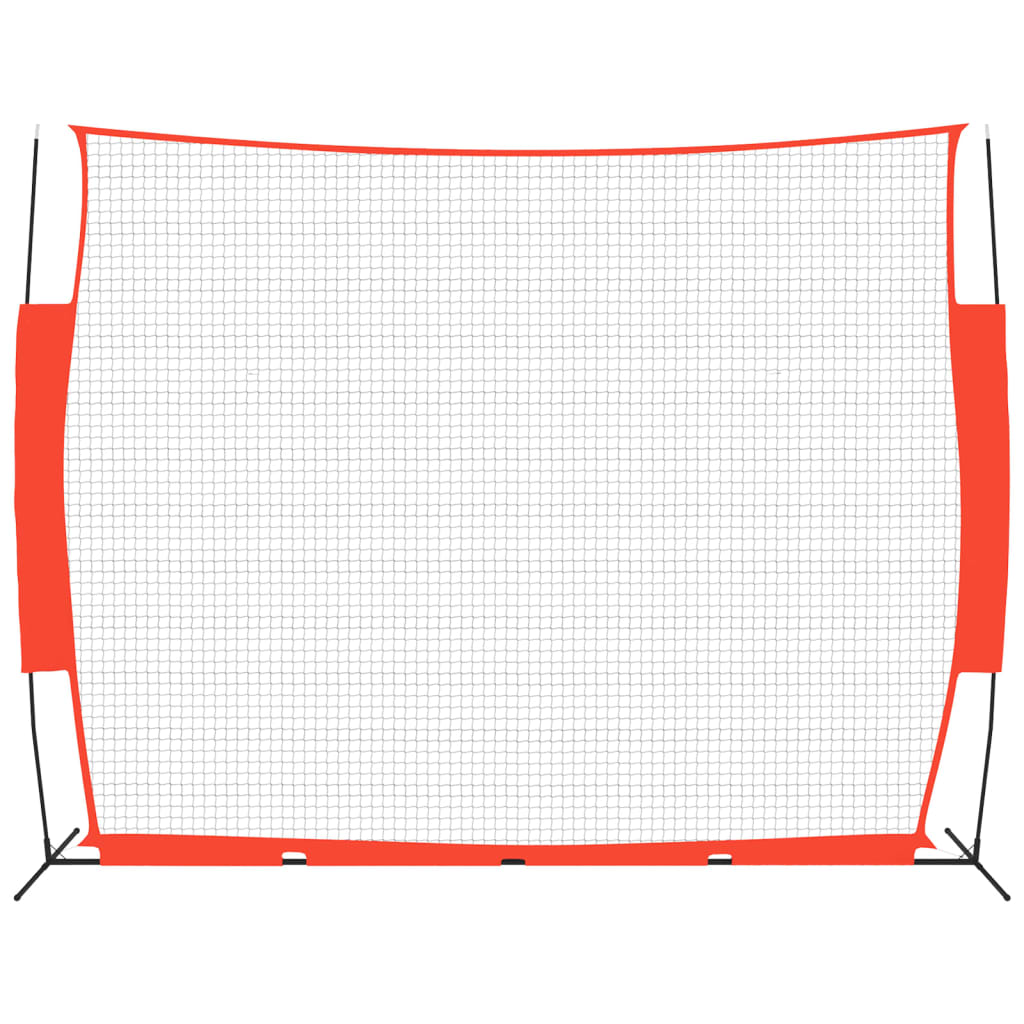 vidaXL Portable Baseball Net Red and Black 369x107x271 cm Steel and Polyester