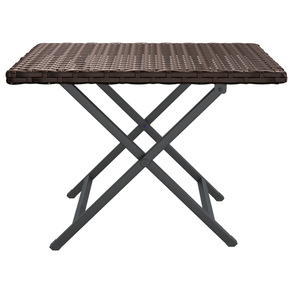 vidaXL Folding Table Brown 45x35x32 cm Poly Rattan