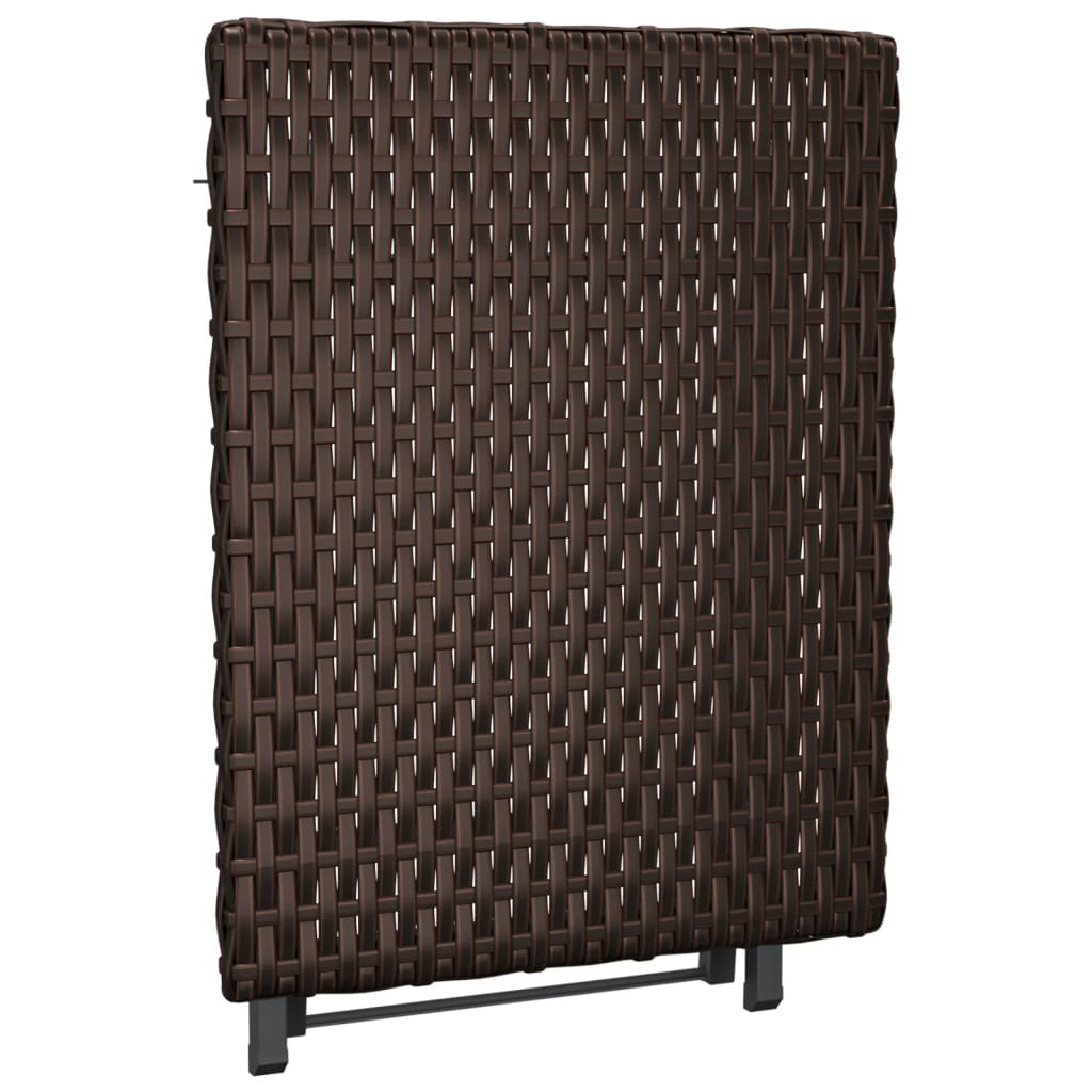 vidaXL Folding Table Brown 45x35x32 cm Poly Rattan