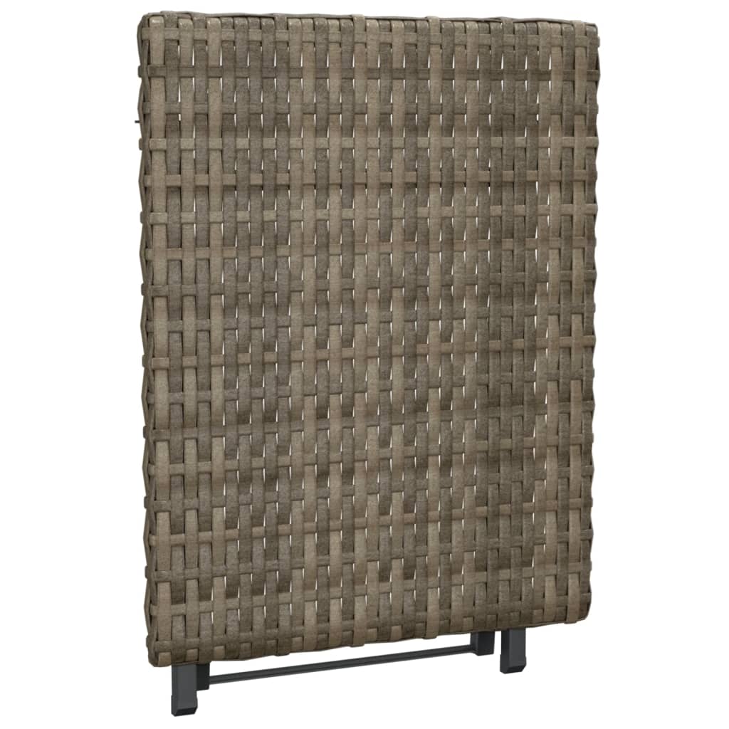 vidaXL Folding Table Grey 45x35x32 cm Poly Rattan