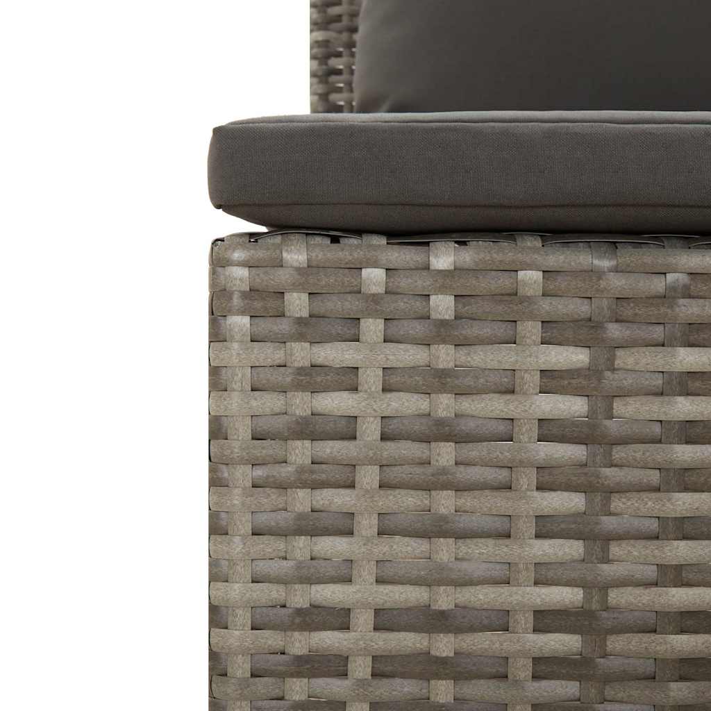 vidaXL 2 Piece Garden Lounge Set with Cushions Grey Poly Rattan