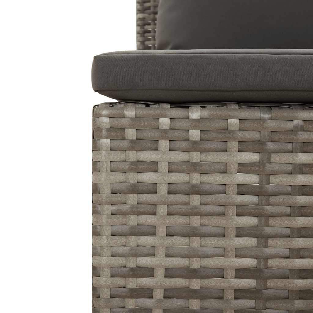 vidaXL 3 Piece Garden Lounge Set with Cushions Grey Poly Rattan