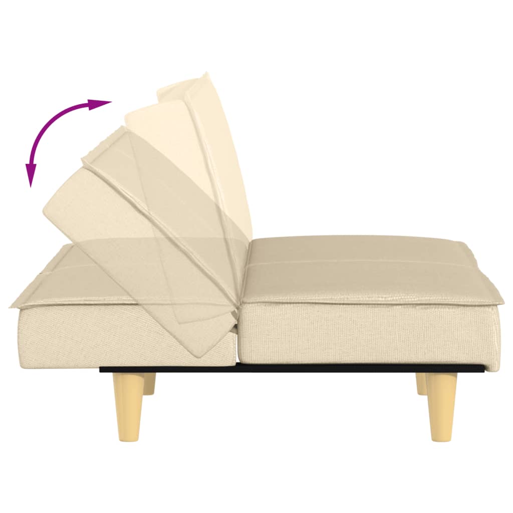 vidaXL Sofa Bed Cream Fabric