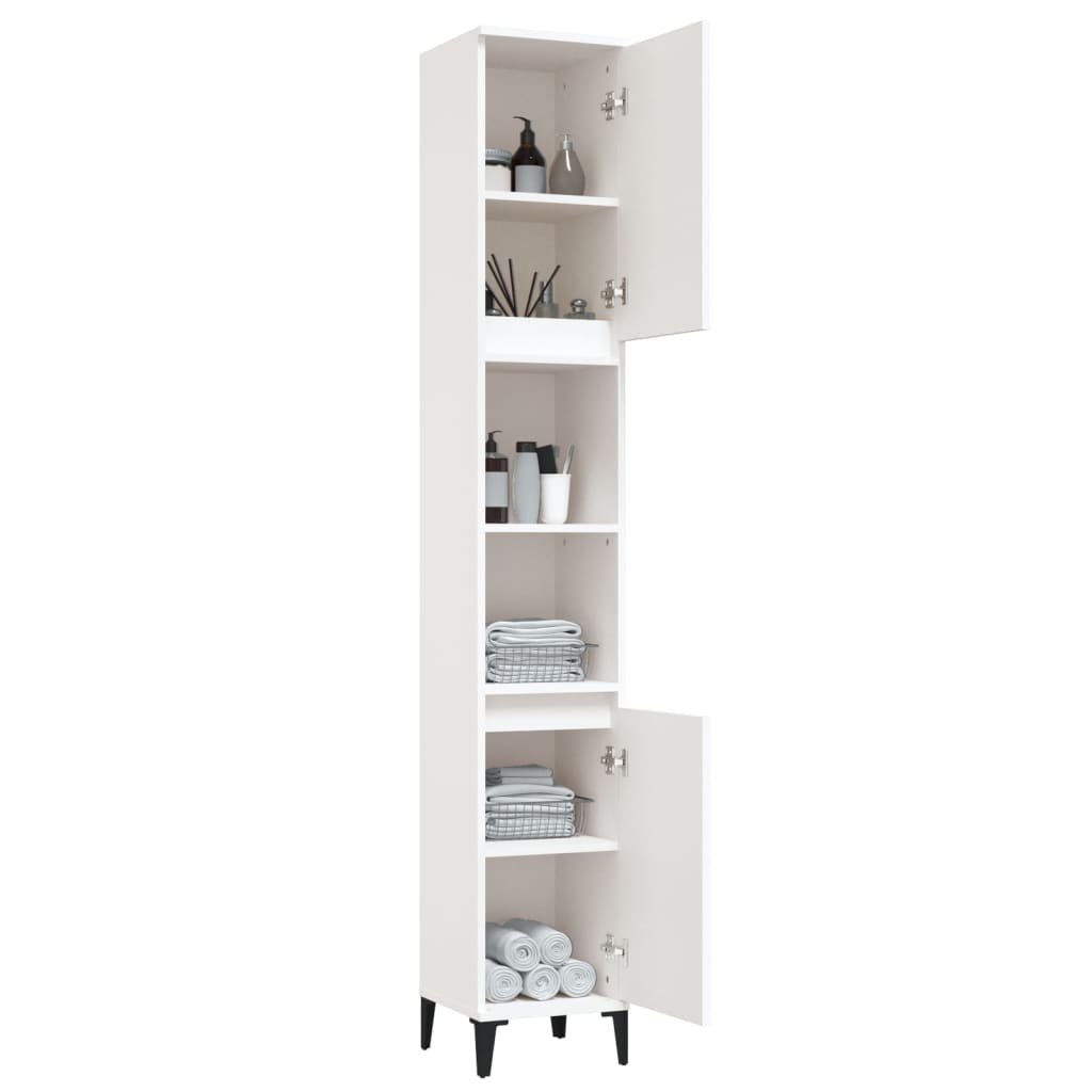 vidaXL Bathroom Cabinet White 30x30x190 cm Engineered Wood