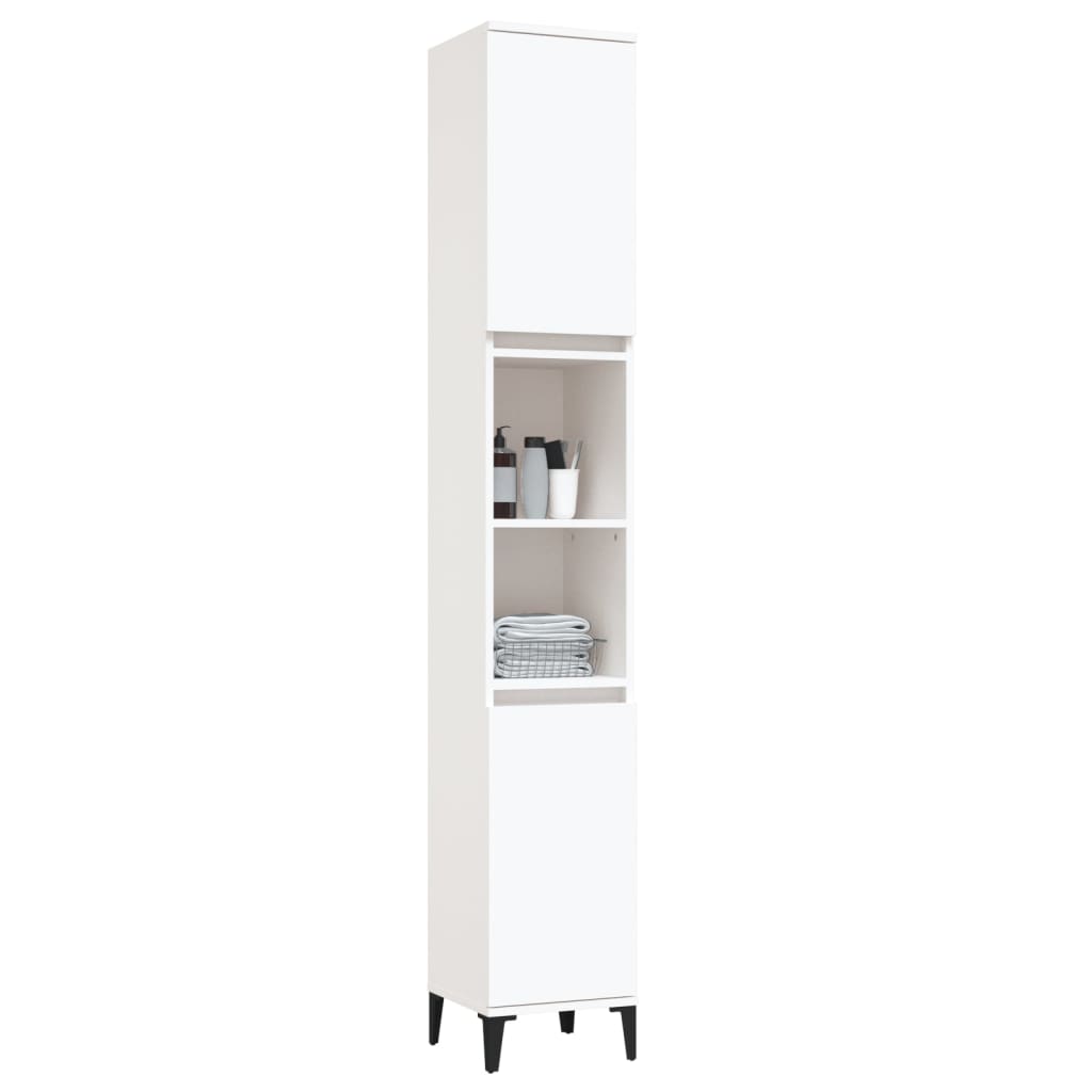 vidaXL Bathroom Cabinet White 30x30x190 cm Engineered Wood