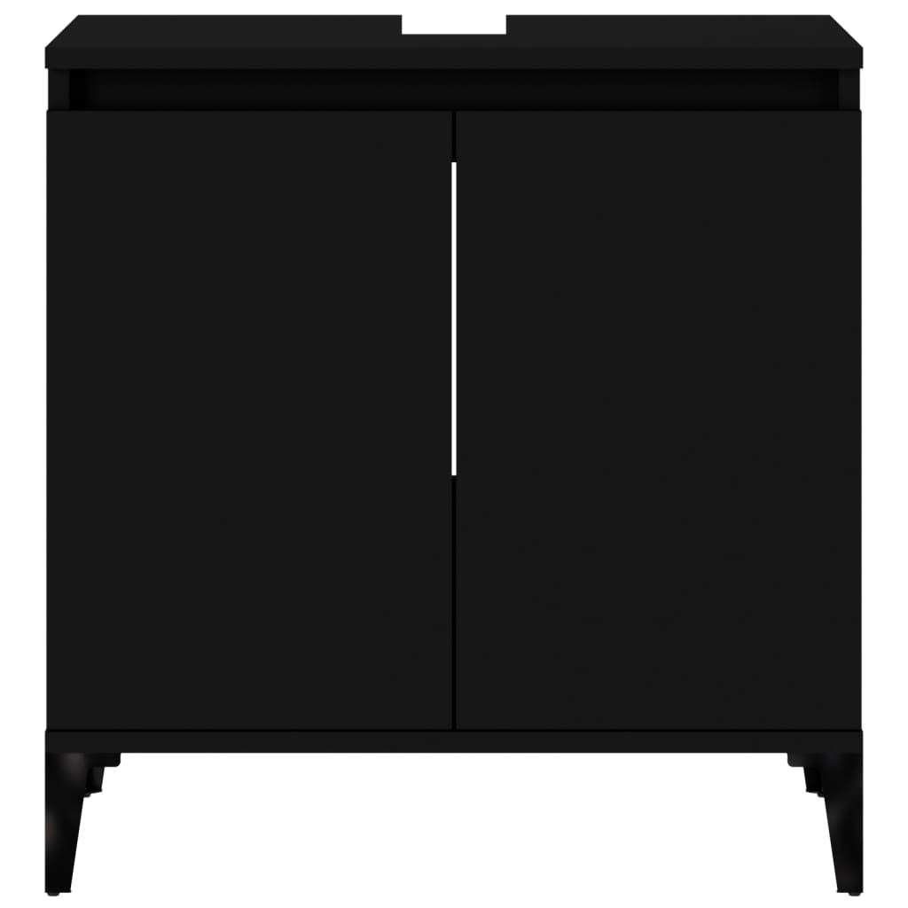 vidaXL Sink Cabinet Black 58x33x60 cm Engineered Wood