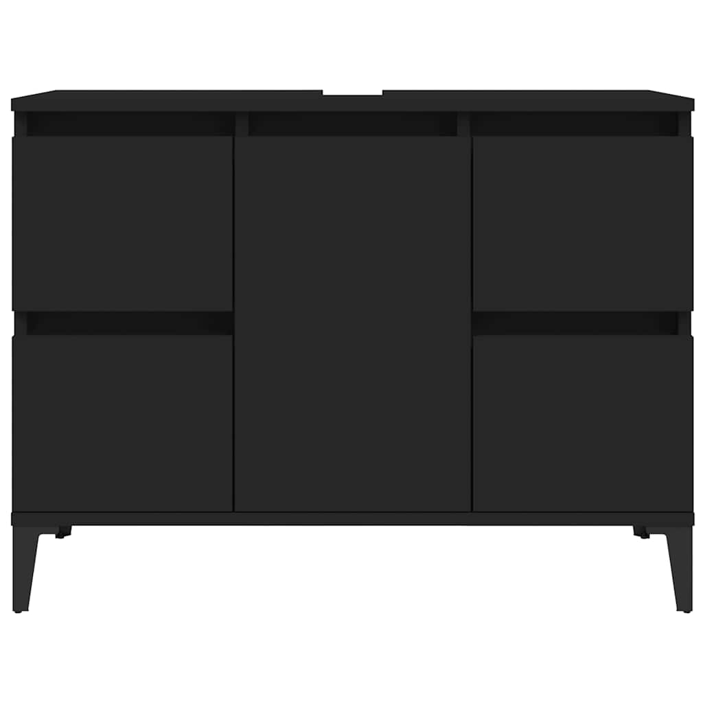 vidaXL Sink Cabinet Black 80x33x60 cm Engineered Wood