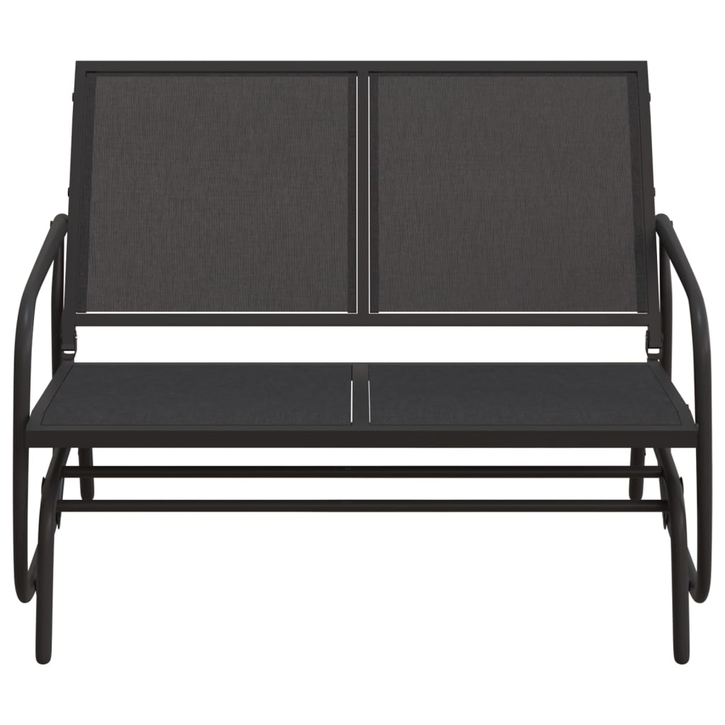 vidaXL Garden Glider Bench Black 120.5x76x86.5 cm Textilene&Steel