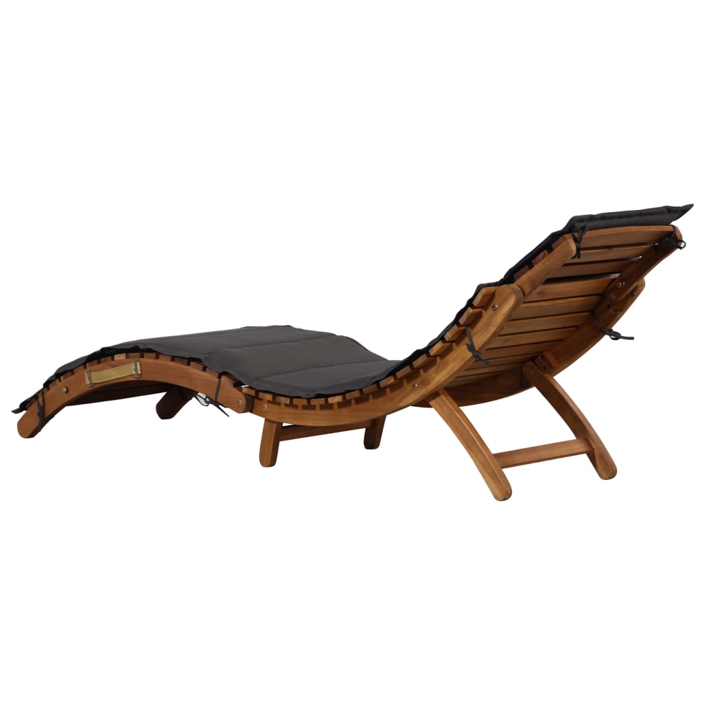 vidaXL Sun Loungers with Cushions 2 pcs Dark Grey Solid Wood Acacia