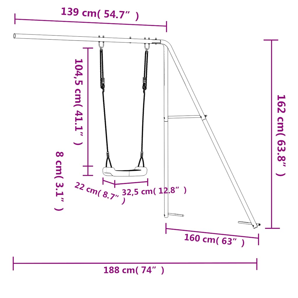 vidaXL Slide and Swing for Playhouse Blue Polypropylene